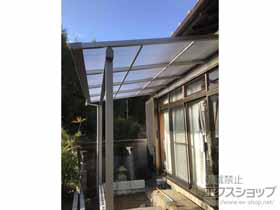 のテラス屋根 プレシオステラスII F型 テラスタイプ 単体 積雪〜20cm対応＋吊り下げ式物干し 標準2本入り×1セット 施工例