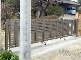 のカーゲート シャレオ伸縮5型 ノンレール 片開き 390S 施工例