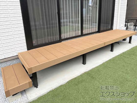 のウッドデッキ リウッドデッキ 200+段床セット 片側面タイプ１段 施工例