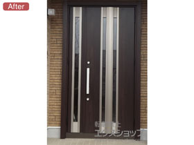 の玄関ドア リシェント玄関ドア3 断熱K4仕様 親子仕様(ランマ無)R G77型 ※手動仕様 施工例