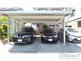 のカーポート ジーポートneo 積雪100cmAタイプ 2台用 角柱4本柱 施工例
