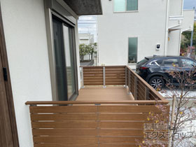 のウッドデッキ リウッドデッキ 200+ルシアスデッキフェンスA01型＜横板格子タイプ＞ 施工例