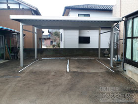 のカーポート ジーポートneo 積雪100cmAタイプ 2台用 4本角柱 施工例