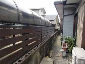 のフェンス・柵 モクアルフェンス 横板タイプ　自由柱施工 施工例