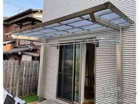 のテラス屋根 スマートトップ 独立テラス 後柱仕様 単体 積雪〜20cm対応+ 偏芯基礎部材 施工例