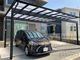 のカーポート フーゴF (フラットスタイル) ワイド 積雪〜20cm対応*梁延長（水上・水下共/W78） 施工例