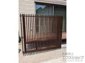 のフェンス・柵 ルシアス スクリーンフェンスS02型 木調色 自由柱施工 施工例