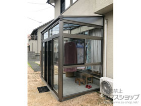 のテラス囲い・サンルーム サニージュF型 土間納まり ランマ付き（FIX） 積雪20cm対応 施工例