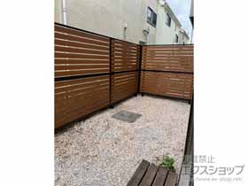 のフェンス・柵 モクアルフェンス 横板タイプ 2段支柱 自立建て用（パネル2段） 施工例