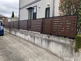 のフェンス・柵 モクアルフェンス 横板タイプ・自由柱施工 施工例