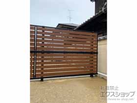 のフェンス・柵 モクアルフェンス 横板タイプ 2段支柱 自立建て用 施工例