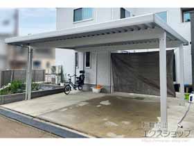 のカーポート ジーポートneo 積雪100cmAタイプ 2台用 4本角柱 施工例