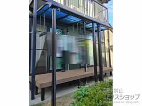 YKKAPのテラス屋根 ソラリア R型 テラスタイプ 単体 積雪　～20cm対応＋吊り下げ式　固定物干し 施工例