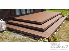 のウッドデッキ リウッドデッキ 200+段床セット＜正面+片側側面　2段＞ 施工例