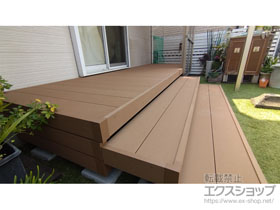 のウッドデッキ リウッドデッキ 200+段床セット　<正面タイプ2段>+床下囲い　2段（3面） 施工例