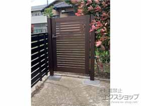 の門扉 シンプレオ門扉3型 横太格子 片開き 門柱使用 施工例