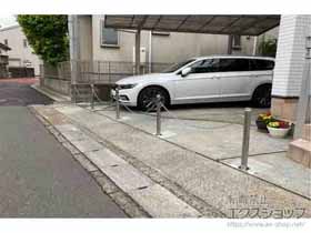 のカーゲート スペースガード(車止め) S60型 埋込式 キー付き 施工例