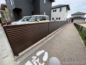 のフェンス・柵 ミエーネフェンス 目隠しルーバータイプ 自由柱施工 施工例