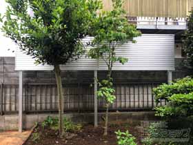 のフェンス・柵 ミエーネ目隠しルーバーフェンス 上段のみ設置 自立建て用 施工例