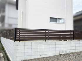 のフェンス・柵 モクアルフェンス 横板タイプ　自由柱施工 施工例