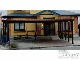 のカーポート ジーポートneo Aタイプ 3台用 角柱8本柱 積雪〜100cm対応+変形敷地対応セット 施工例