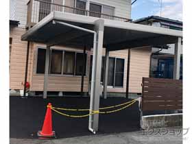 のカーポート ジーポートneo 積雪100cmAタイプ 2台用 角柱4本柱 施工例