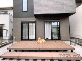 のウッドデッキ リウッドデッキ 200+段床セット 正面タイプ１段 施工例