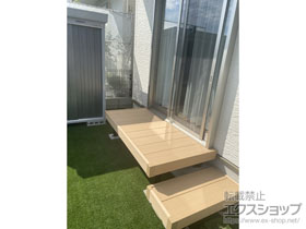 のウッドデッキ リウッドデッキ 200+独立式リウッドステップ2型×1セット 施工例