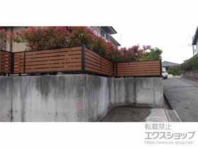 のフェンス・柵 モクアルフェンス 横板タイプ　自由柱施工 施工例