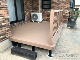 のウッドデッキ リウッドデッキ 200+リウッドデッキフェンス2型＜ラチス格子＞ 施工例
