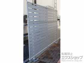 のフェンス・柵 フェンスAB YS3型 横スリット3 アルミ多段柱仕様 施工例