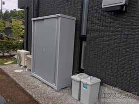 の物置・屋外倉庫 シンプリー 一般型 1520×515×1903（MJX-155E-P） MJX-155E-P-PS＋棚板 施工例