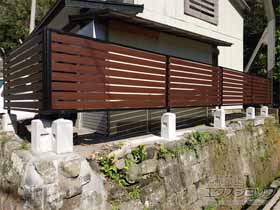 のフェンス・柵 モクアルフェンス 横板タイプ 自由柱施工 施工例