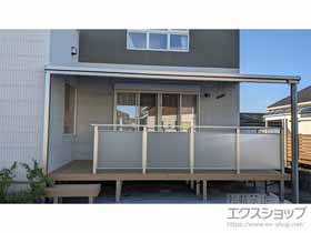 のテラス屋根 ソラリア F型 テラスタイプ 単体 積雪〜20cm対応＋吊り下げ式固定物干し 施工例