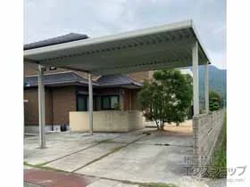 YKKAPのカーポート ジーポートneo 積雪100cmAタイプ 2台用 4本角柱 施工例