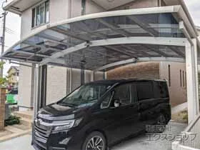 Value Selectのカーポート プレシオスポート M合掌 積雪～20cm対応 幅=4,814mm（24+24） 施工例