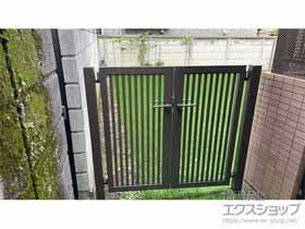 東京都杉並区のLIXIL リクシル(TOEX)の門扉 開き門扉AB TR3型 両開き 柱使用 施工例