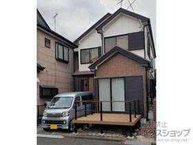 のウッドデッキ リウッドデッキ 200+ルシアスデッキフェンスB02型＜横格子1本タイプ＞ 施工例
