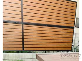 のフェンス・柵 モクアルフェンス 目隠しタイプ 2段支柱 ブロック建て用（パネル2段） 施工例