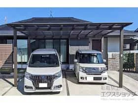 LIXIL(リクシル)のカーポート ネスカF (フラットスタイル) ワイド 積雪〜20cm対応 施工例