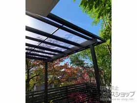 YKKAPのテラス屋根 サザンテラス (フレーム仕様) テラスタイプ 単体 積雪〜20cm対応+天井カーテン 施工例