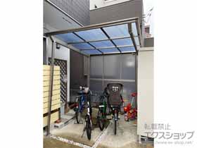のサイクルポート・駐輪場 ネスカFミニ (フラットスタイル) 積雪〜20cm対応＋サイドパネル2段 施工例
