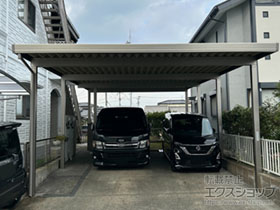 のカーポート カーポートSW 積雪30cm対応 4台用 縦連棟 8本柱 施工例