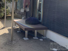 のテラス屋根 プレシオステラスII R型 テラスタイプ 単体 積雪〜20cm対応+吊り下げ式固定物干し 施工例