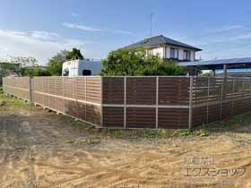 のフェンス・柵 モクハイフェンス 2段支柱 施工例