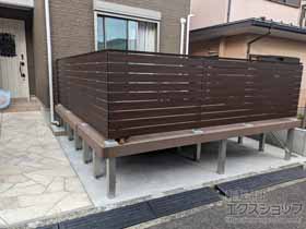 のウッドデッキ リウッドデッキ 200+ルシアスデッキフェンスA01型＜横格子タイプ＞ 施工例