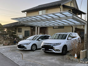 のカーポート エフルージュツインEX FIRST 後方支持タイプ 積雪〜20cm対応 施工例