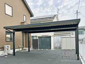 のカーポート G1-R 積雪〜100cm対応 2台用 ワイド 4本柱 施工例
