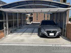 のカーポート アリュース ツイン 縦連棟　積雪〜20cm対応＋サイドパネル 縦連棟用 施工例