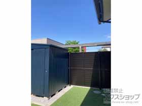 のフェンス・柵 ミエーネフェンス 目隠しルーバータイプ 2段支柱 自立建て用 施工例